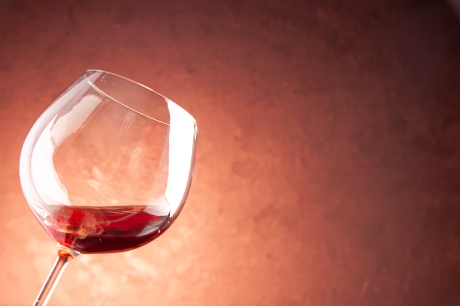 Slanted Wine Glass with Beverage